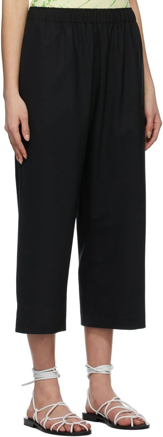 6397 Black Wide Pull-On Trousers