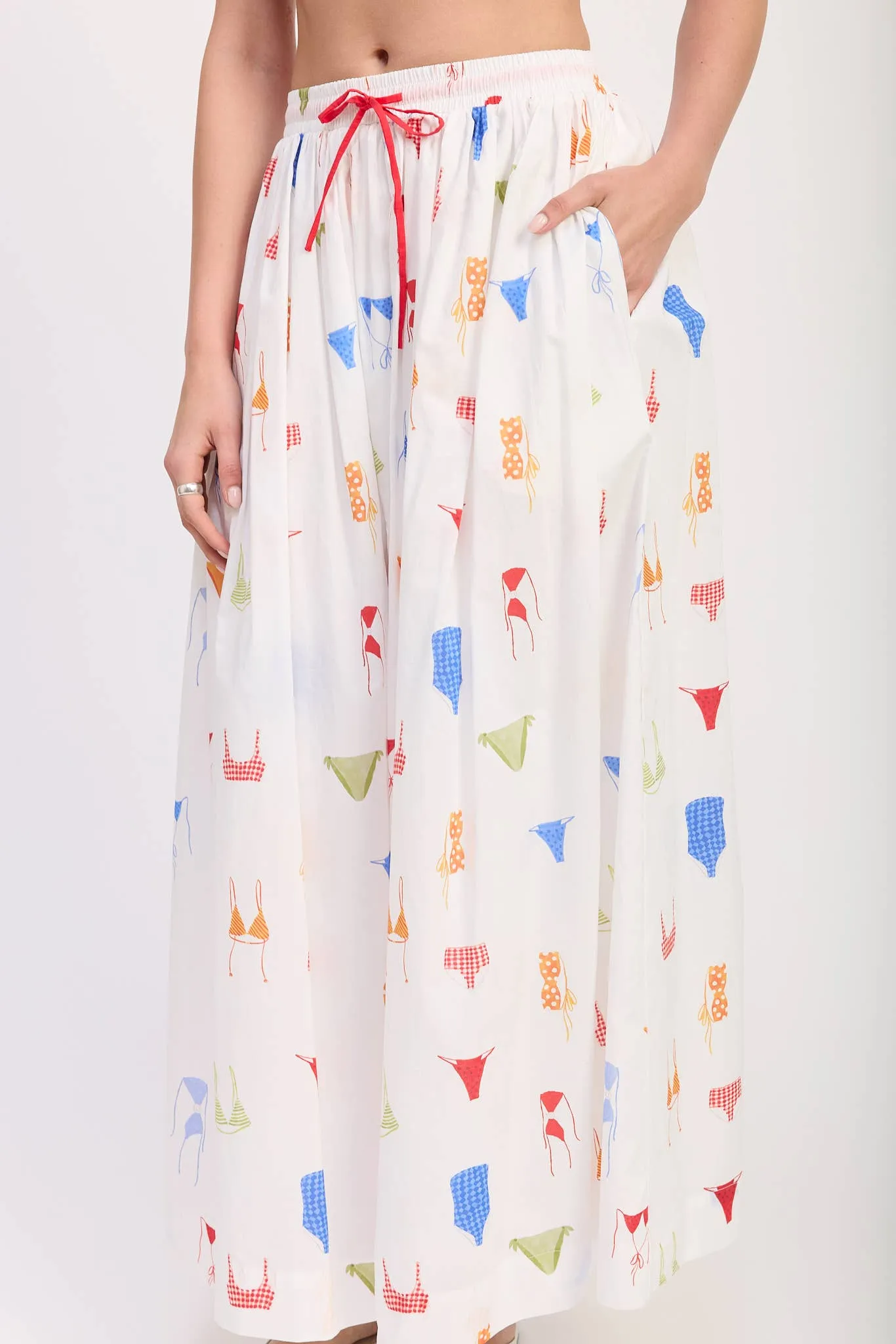 Bikini print maxi skirt