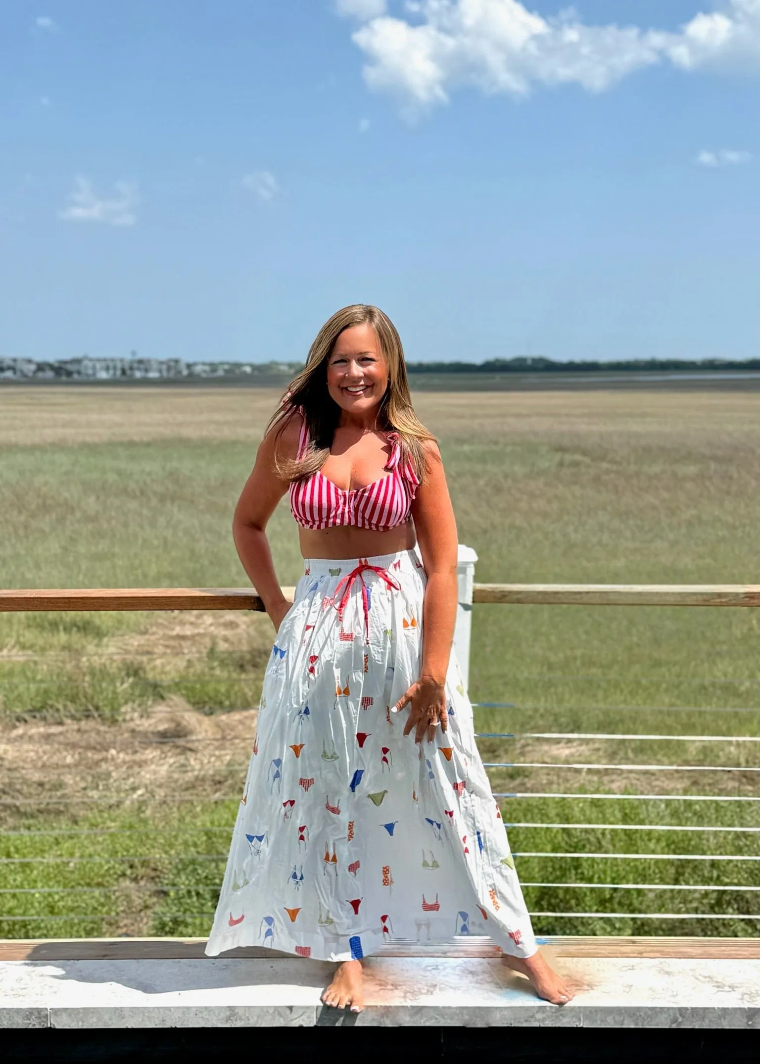 Bikini print maxi skirt