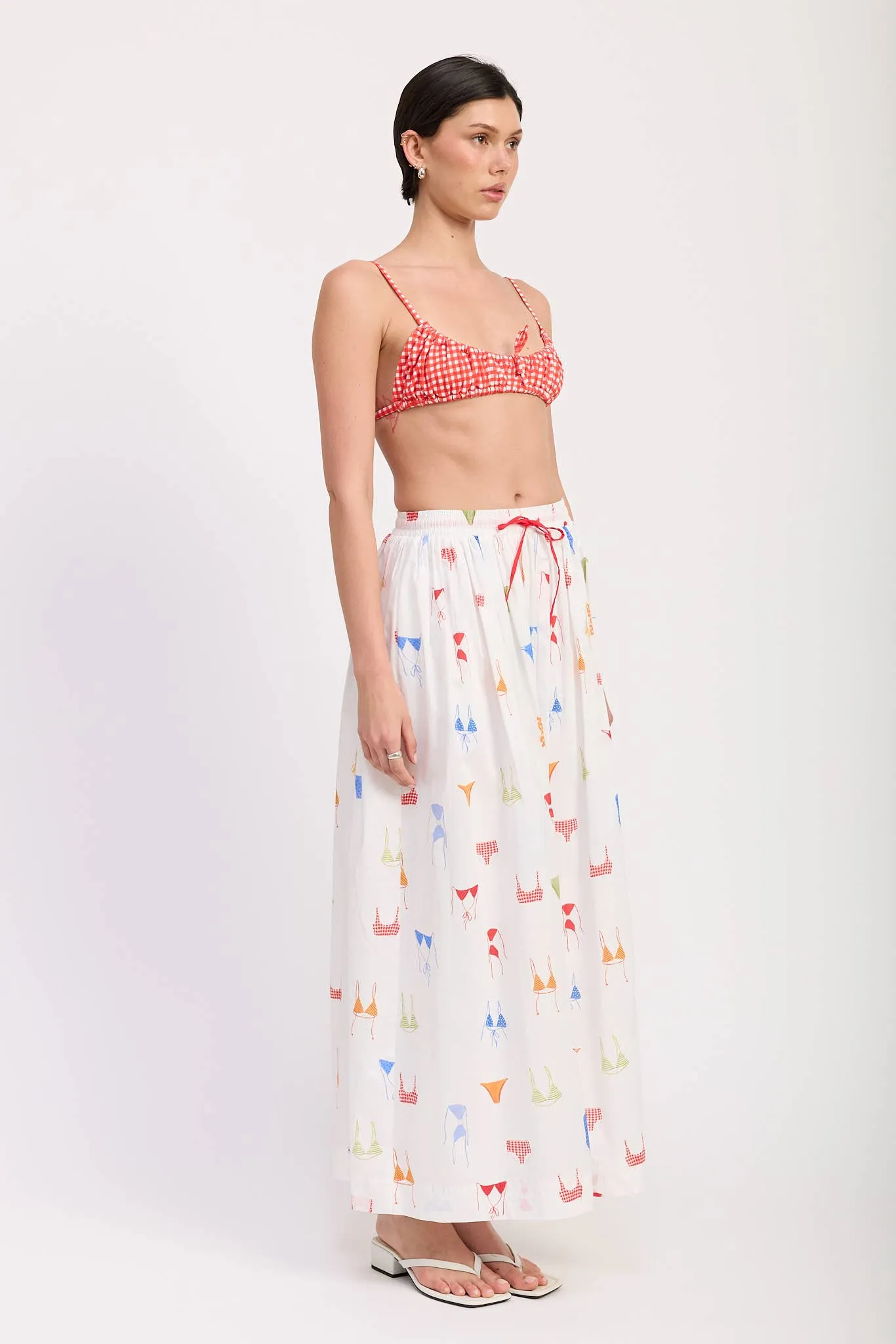 Bikini print maxi skirt