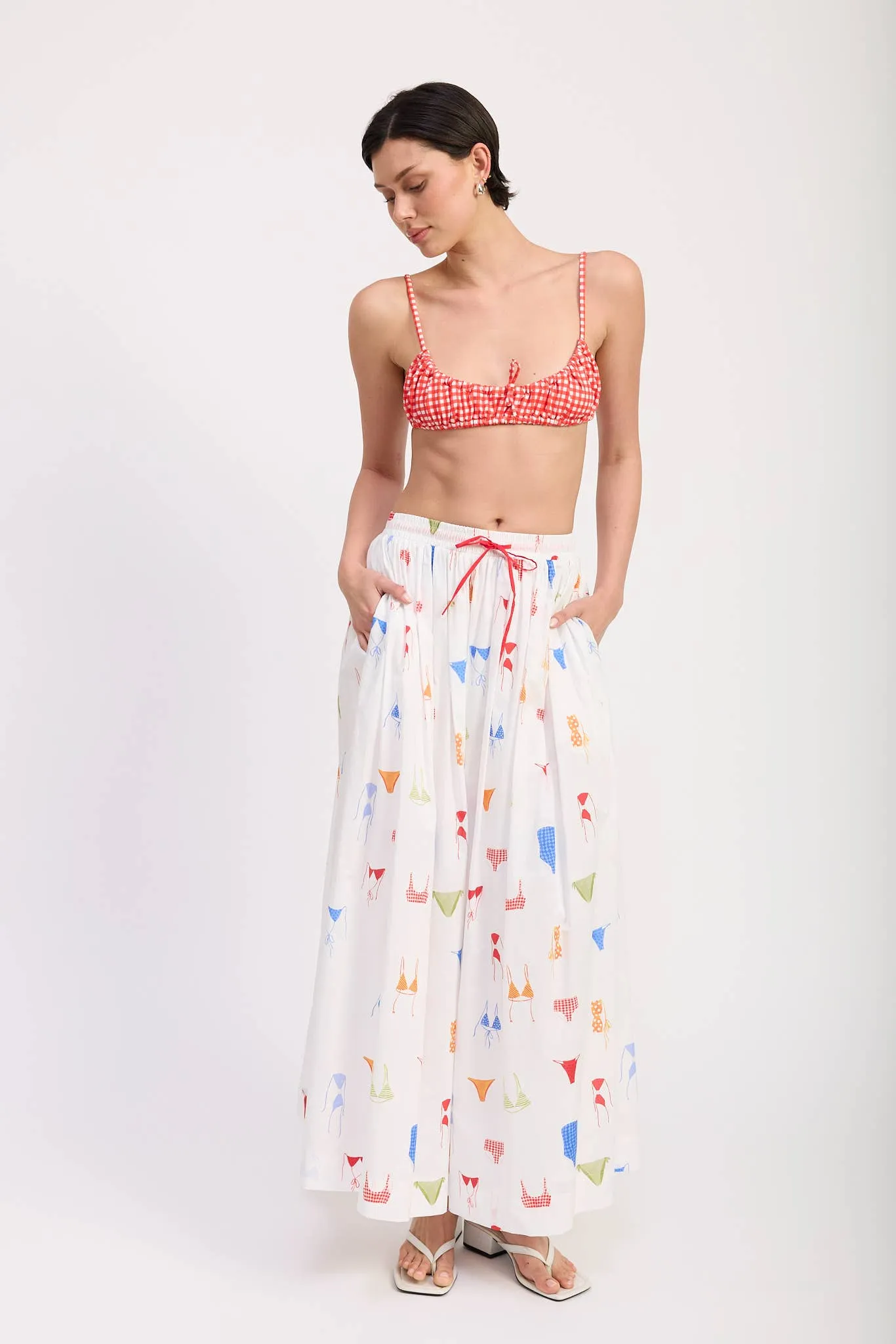 Bikini print maxi skirt