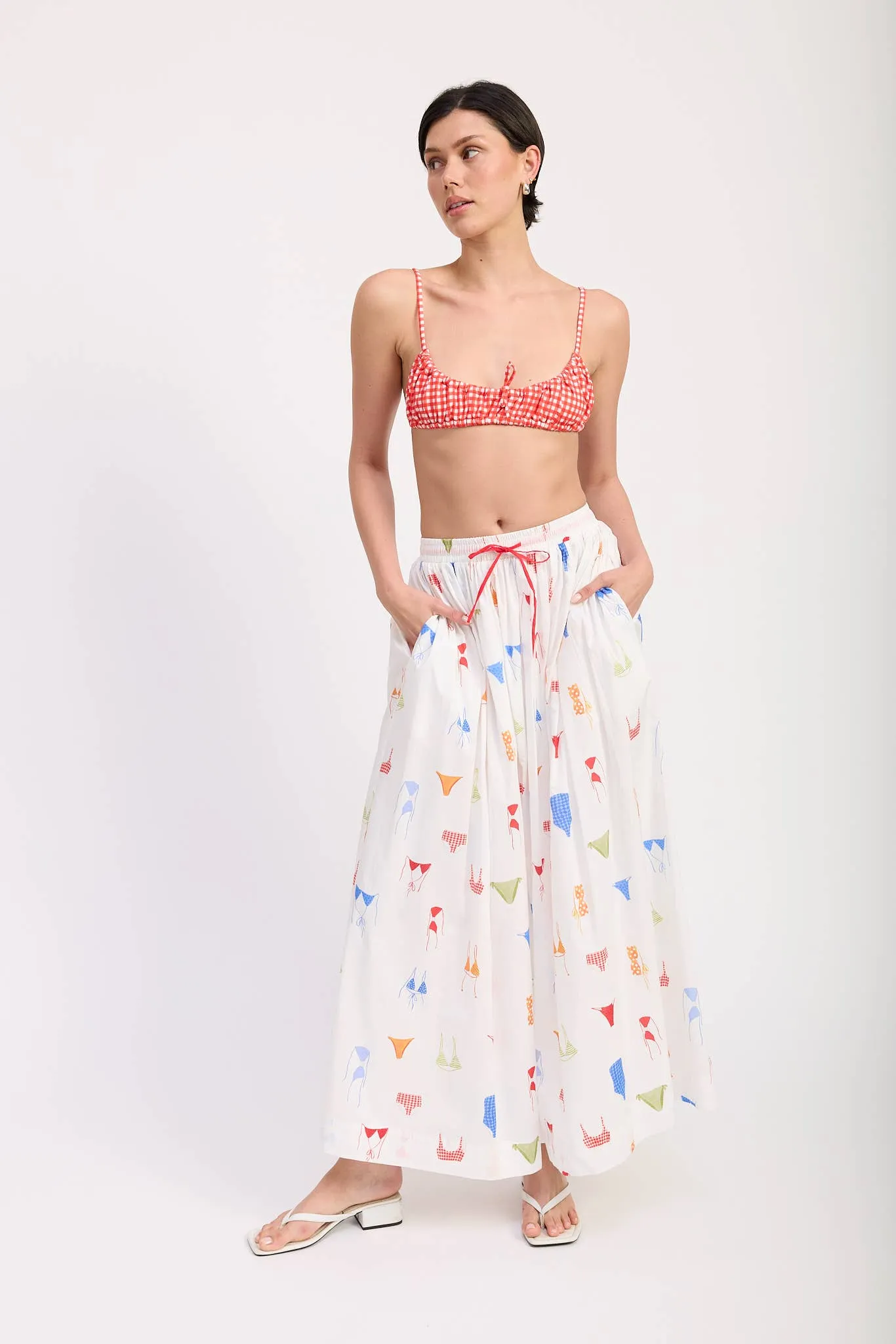 Bikini print maxi skirt