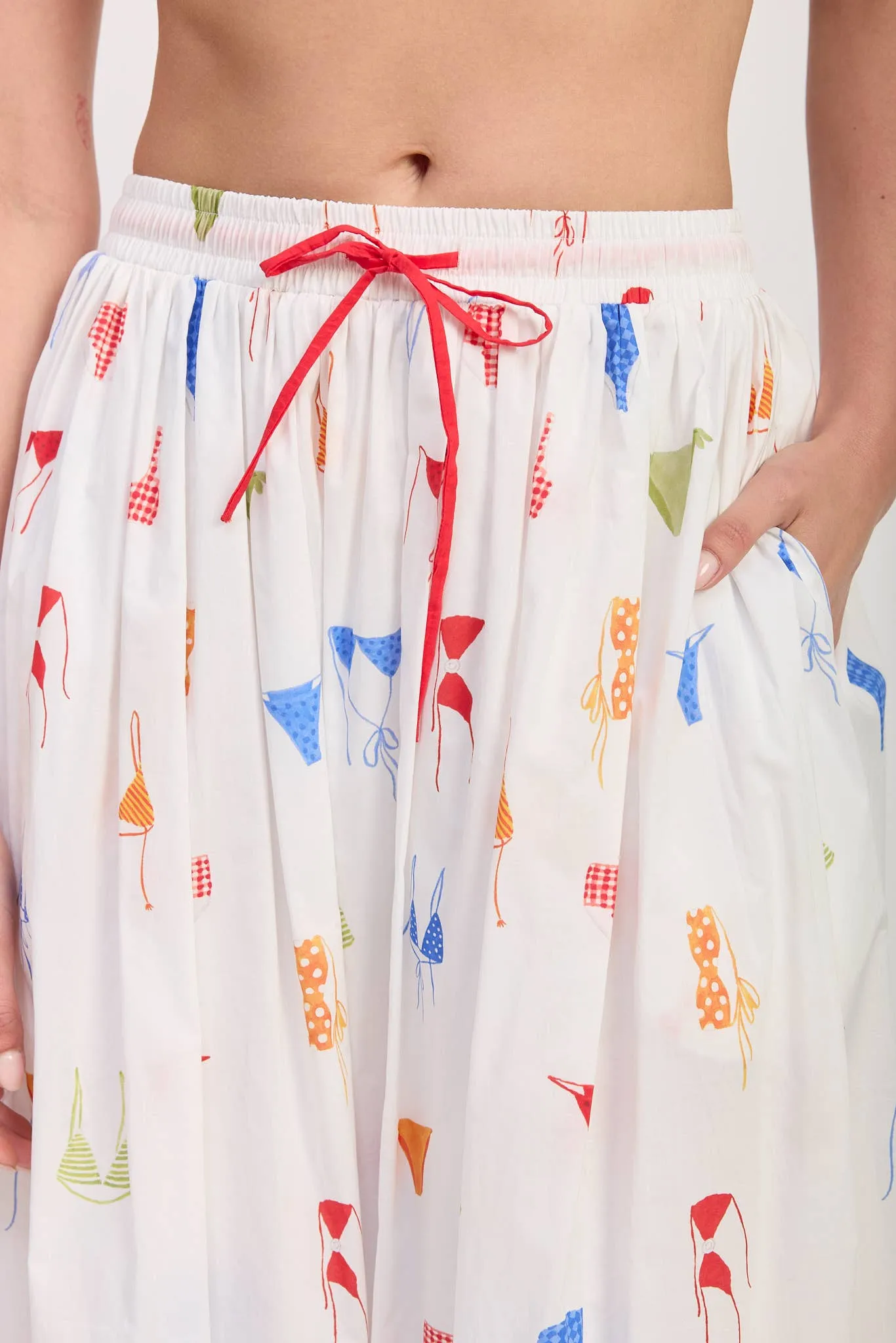 Bikini print maxi skirt