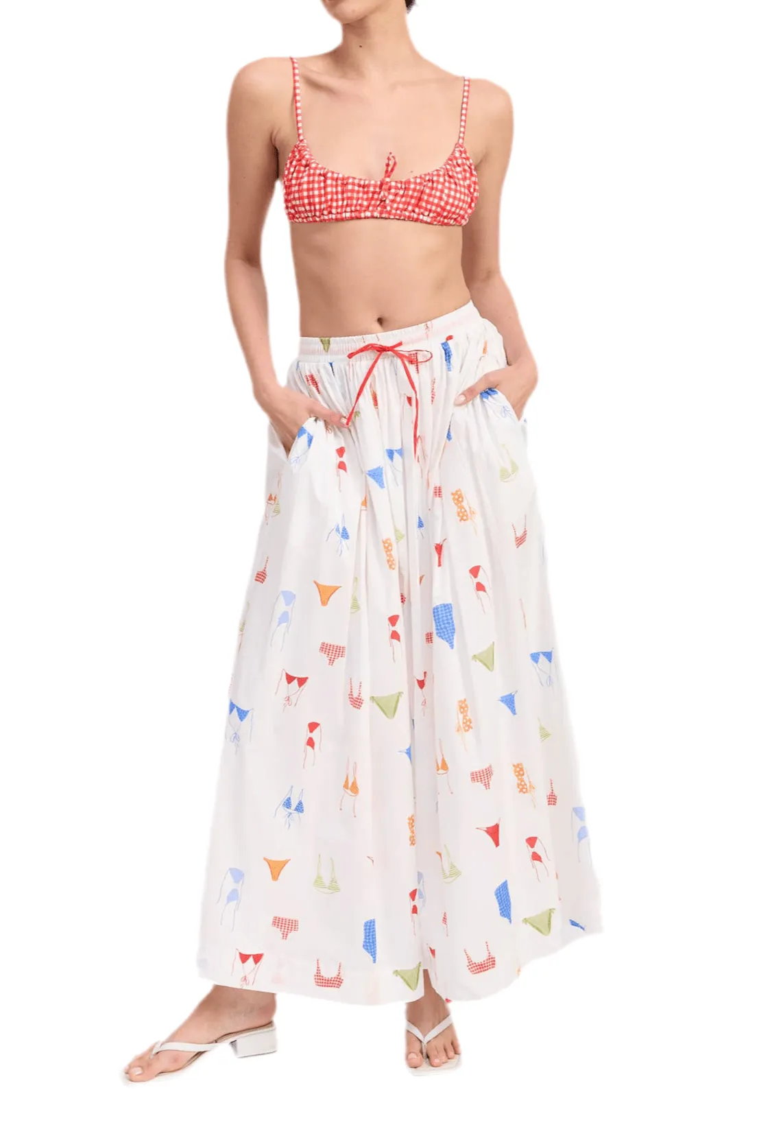 Bikini print maxi skirt