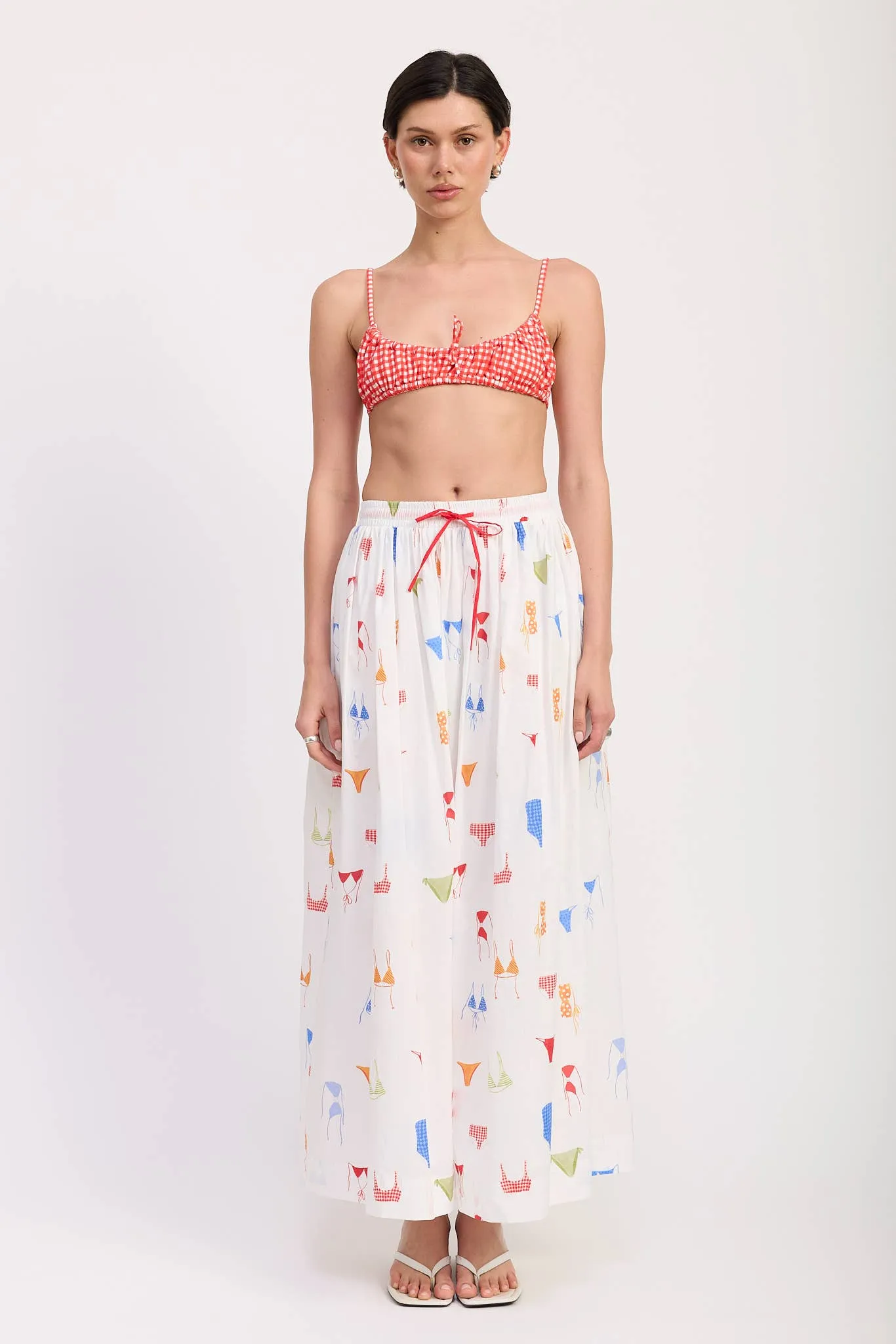 Bikini print maxi skirt