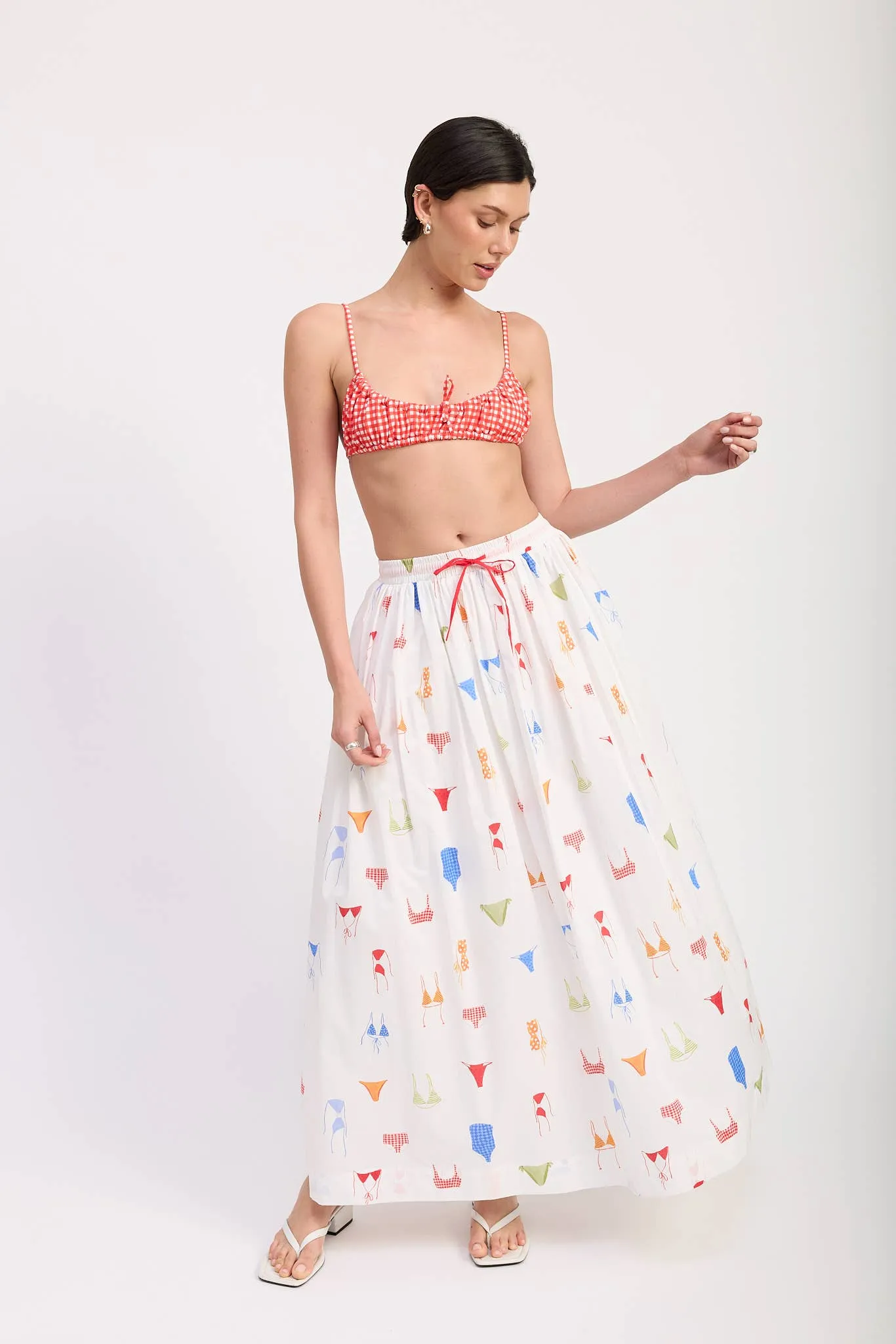 Bikini print maxi skirt