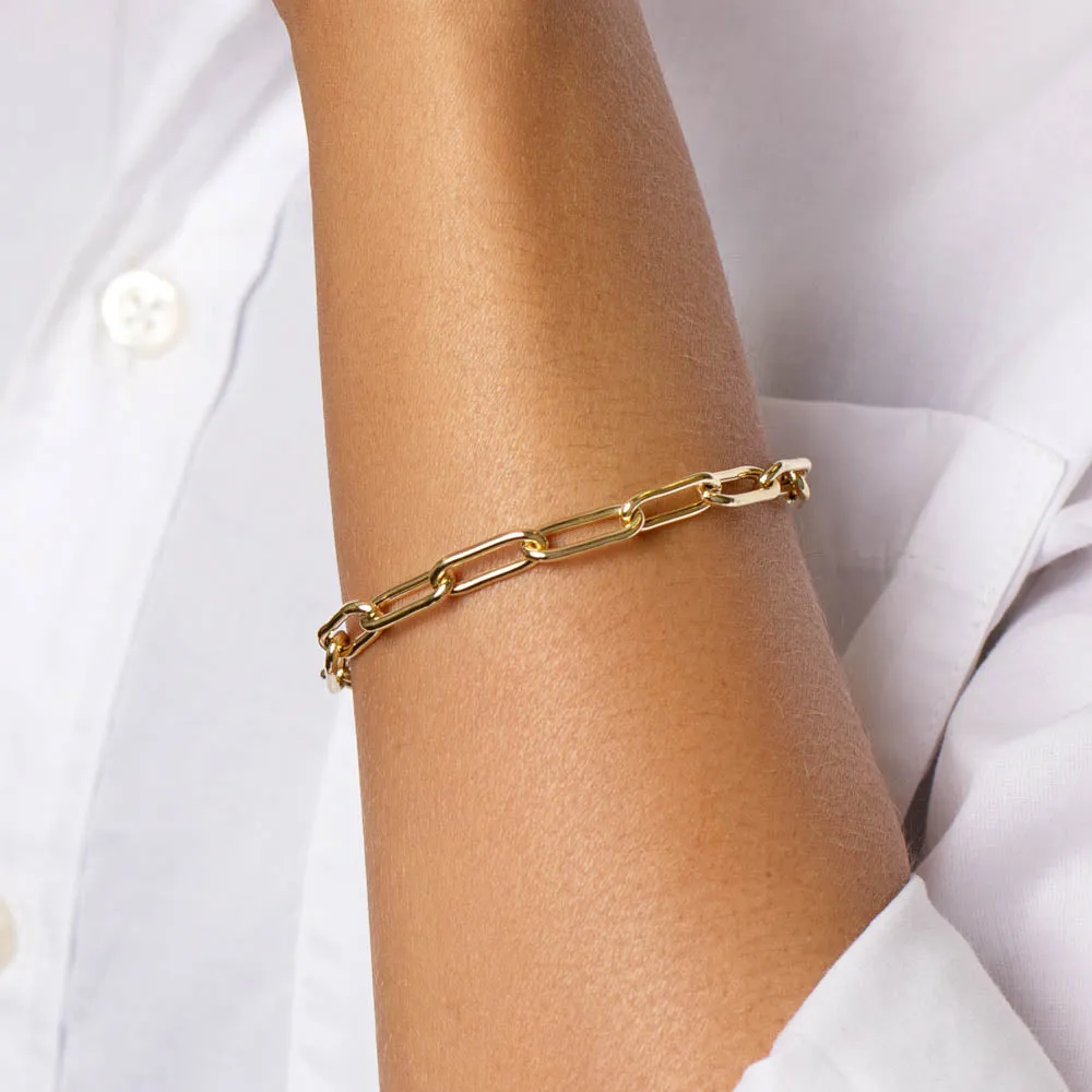 Boyfriend Paperclip Chain Bracelet in Gold