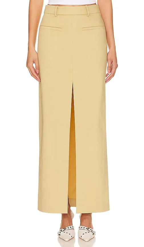 Camila Coelho Abai Maxi Skirt in Tan