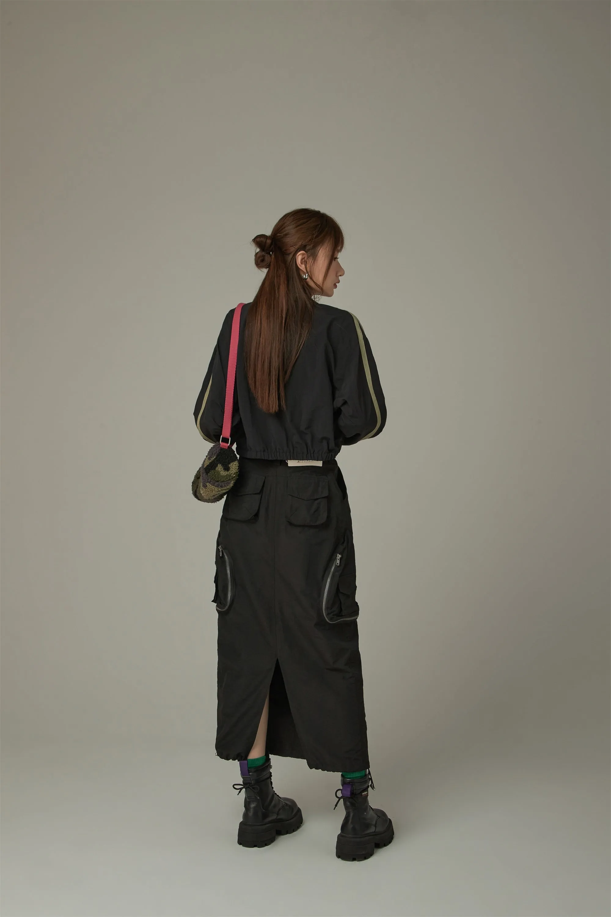 Cargo Pockets Maxi Skirt