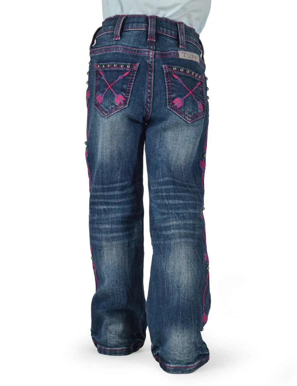Cowgirl Tuff Girls Pink Arrows Mid Rise Bootcut Jean - Pink Arrows