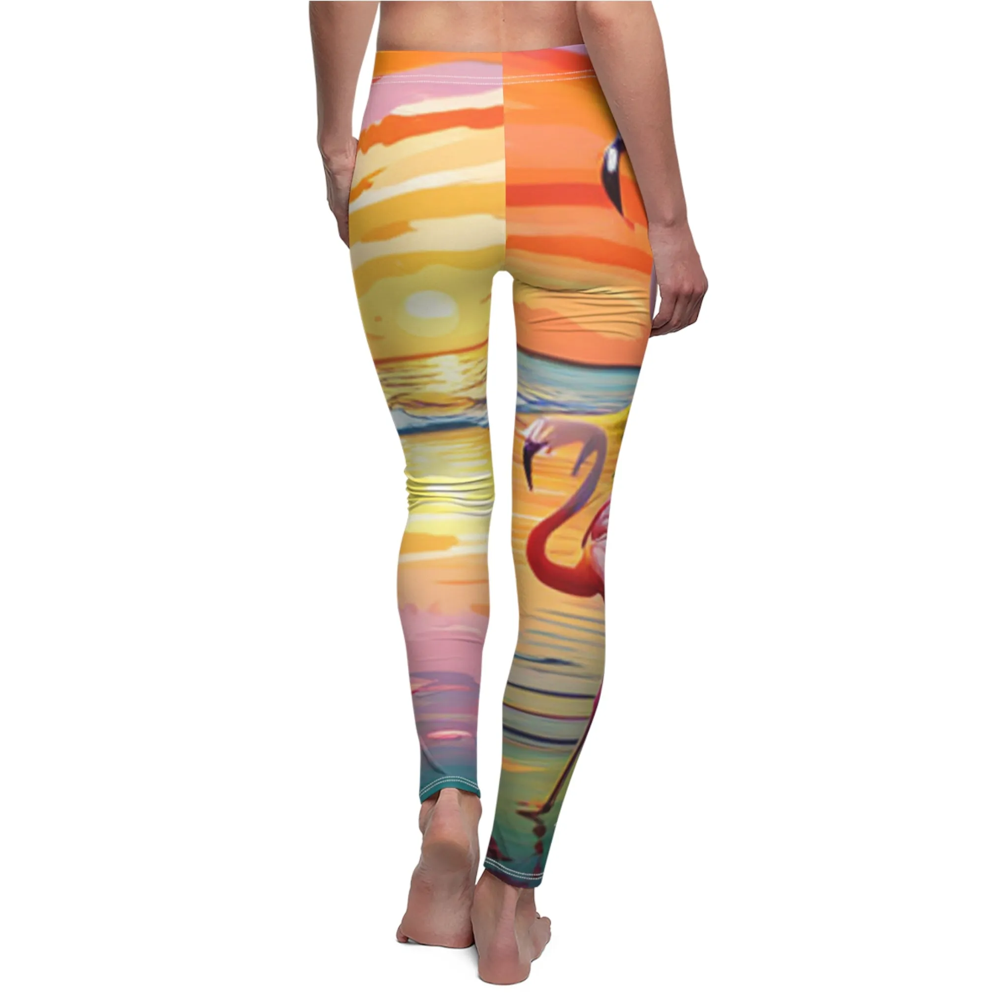 Flamingos at Dawn Casual Leggings