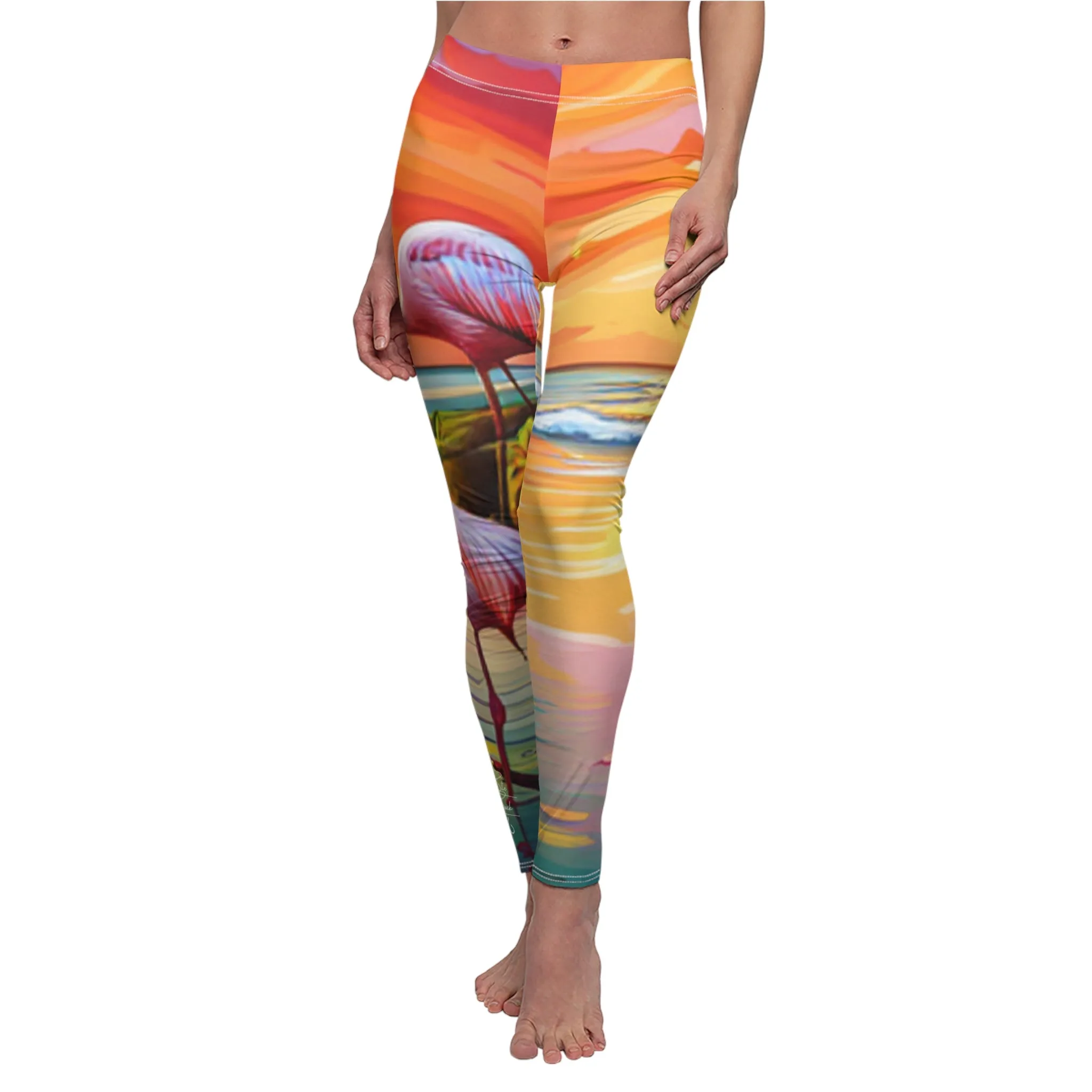 Flamingos at Dawn Casual Leggings
