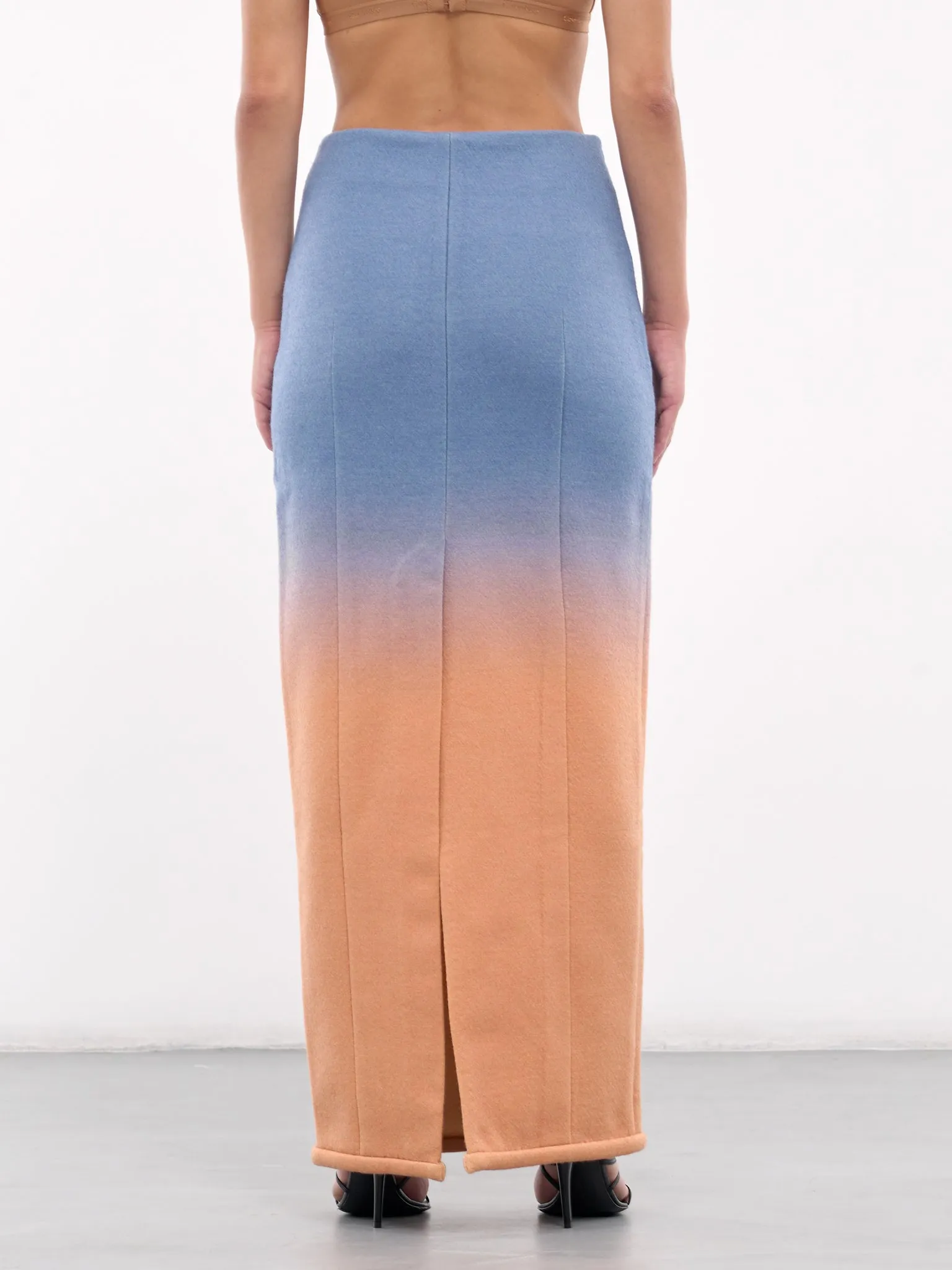 Gradient Printed Skirt (SK06B011-BLUE-ORANGE)