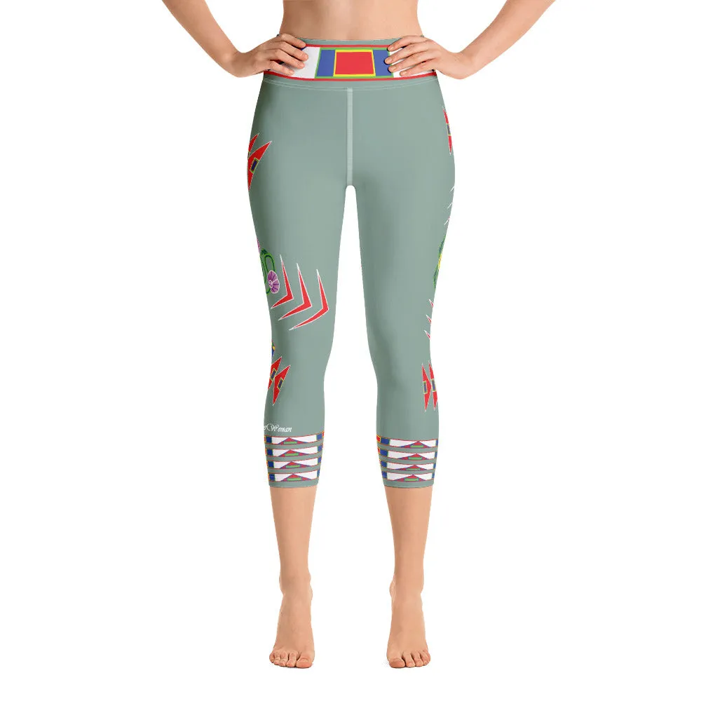 Gratitude Moss Yoga Capri Leggings
