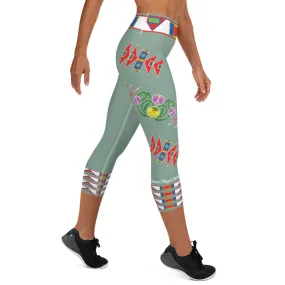 Gratitude Moss Yoga Capri Leggings