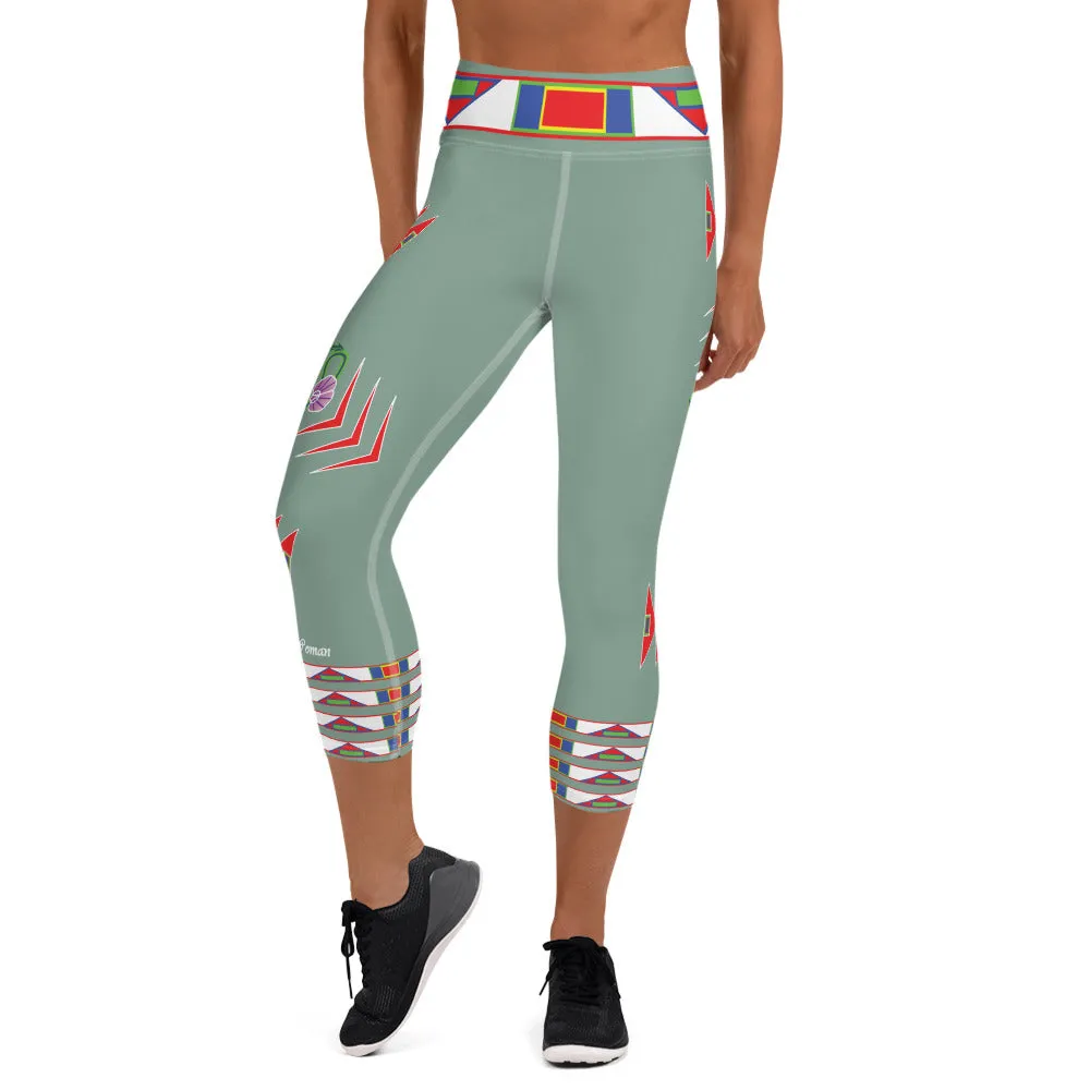 Gratitude Moss Yoga Capri Leggings