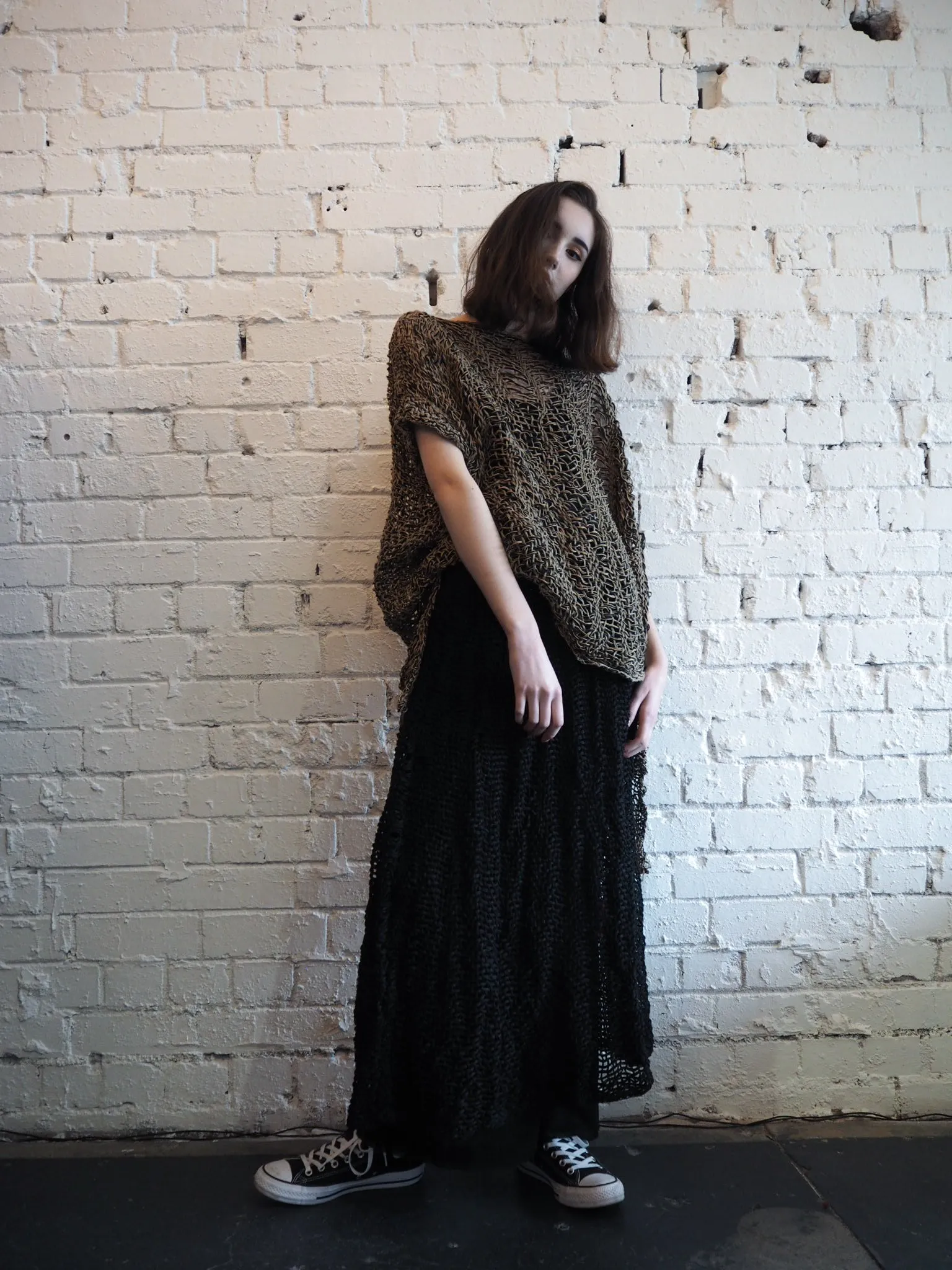 Hand loom Maxi skirt (Linen) Ecru