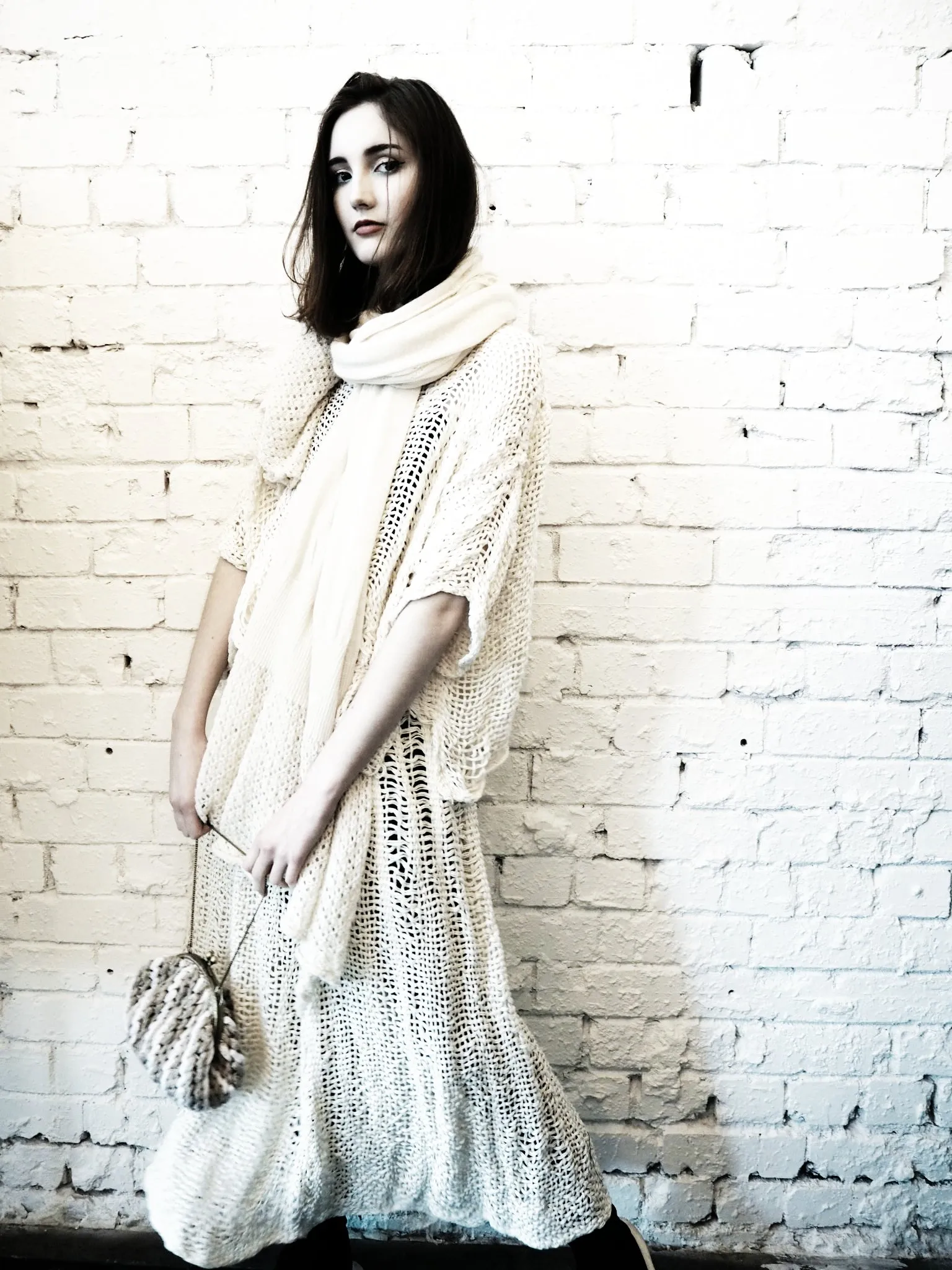 Hand loom Maxi skirt (Linen) Ecru