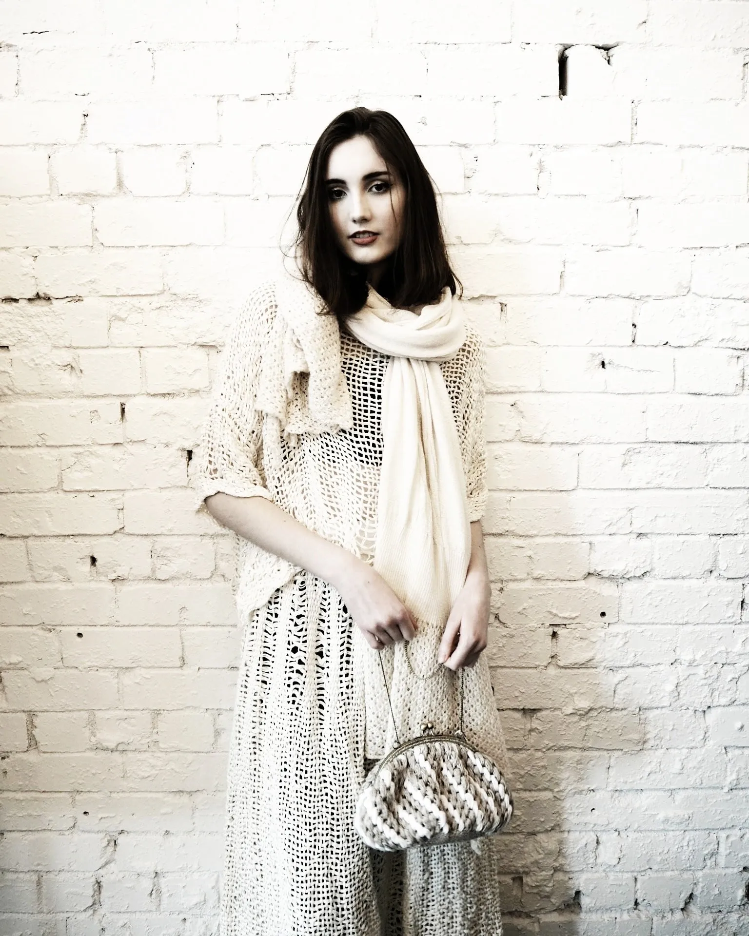 Hand loom Maxi skirt (Linen) Ecru
