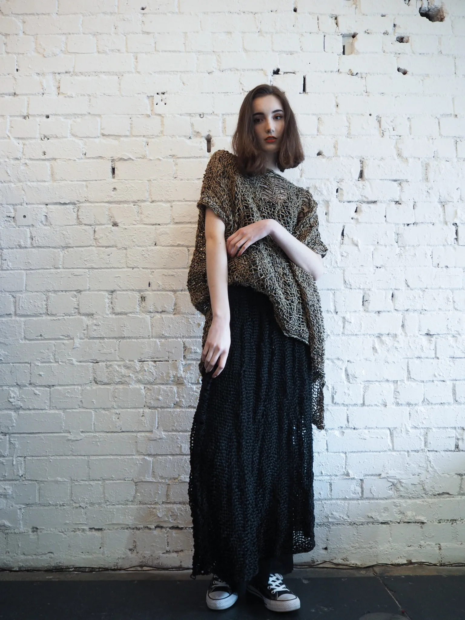 Hand loom Maxi skirt (Linen) Ecru
