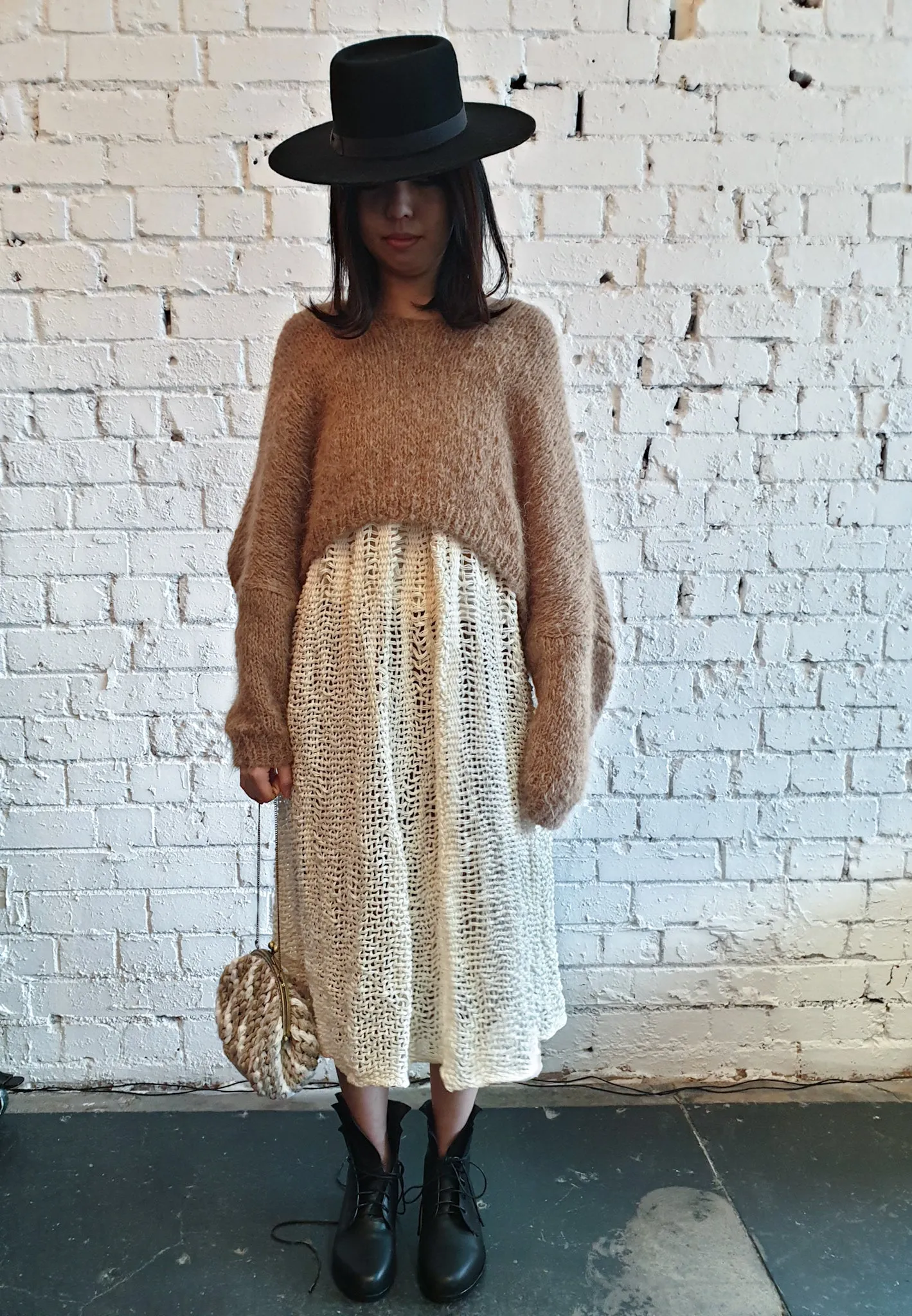 Hand loom Maxi skirt (Linen) Ecru