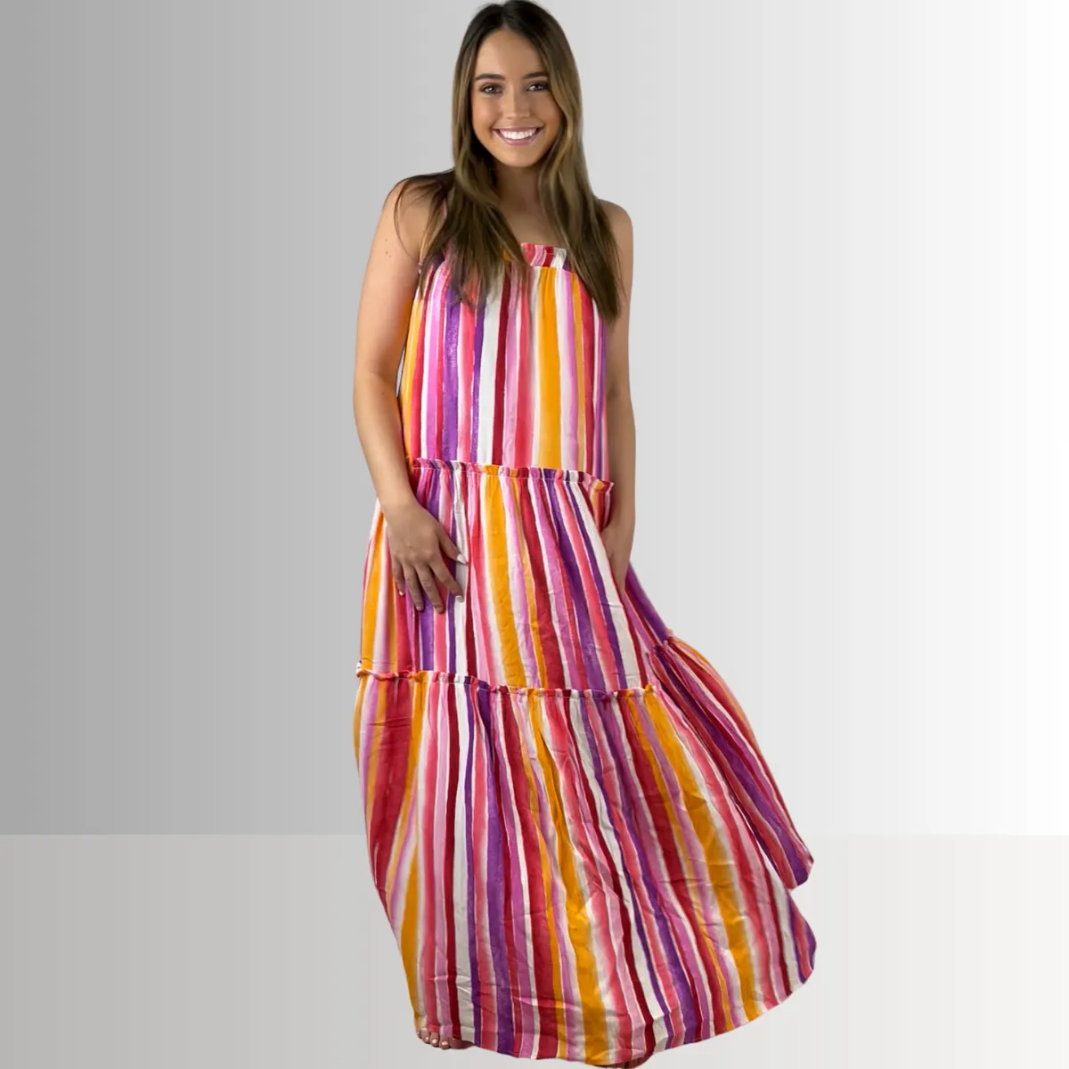 Kora Beautiful Tiered Maxi Sundress