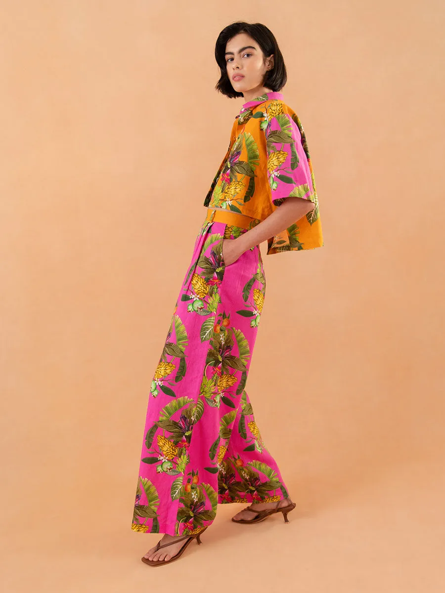 Melia Linen Trouser - Calypso Mix