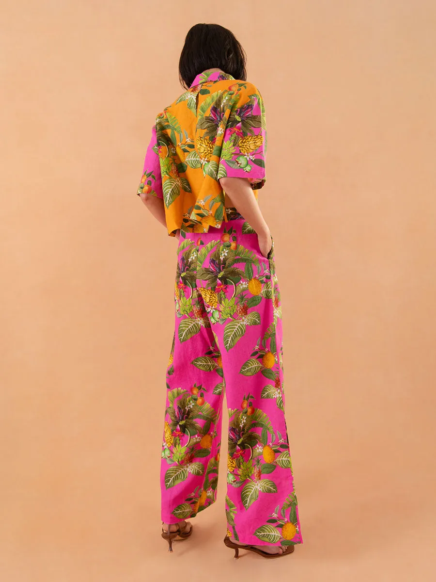 Melia Linen Trouser - Calypso Mix