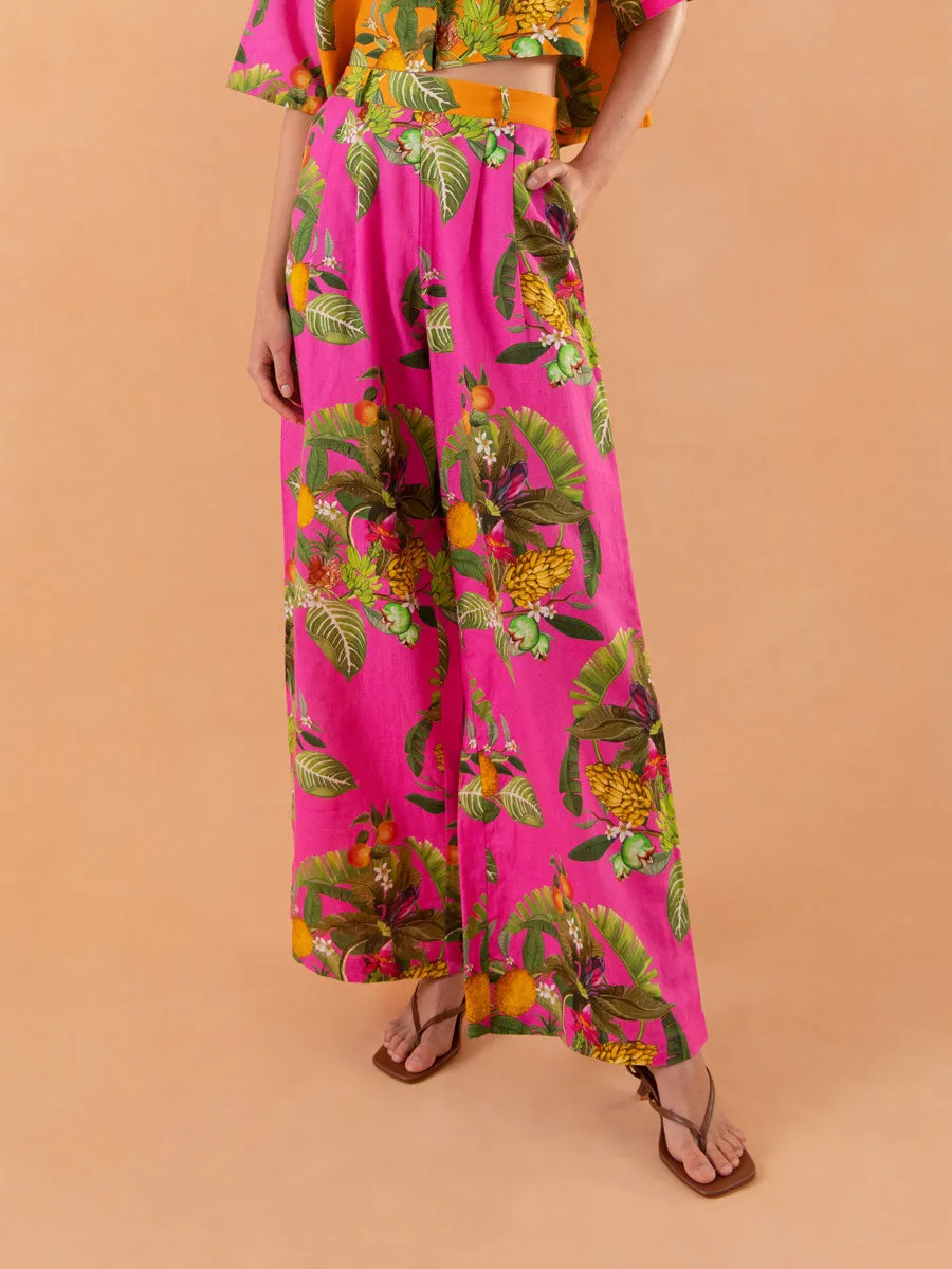Melia Linen Trouser - Calypso Mix