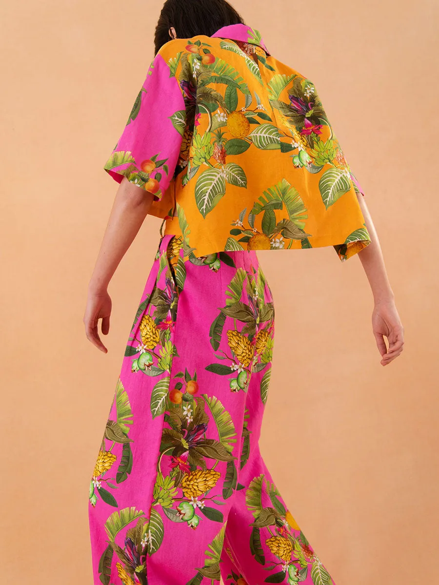 Melia Linen Trouser - Calypso Mix