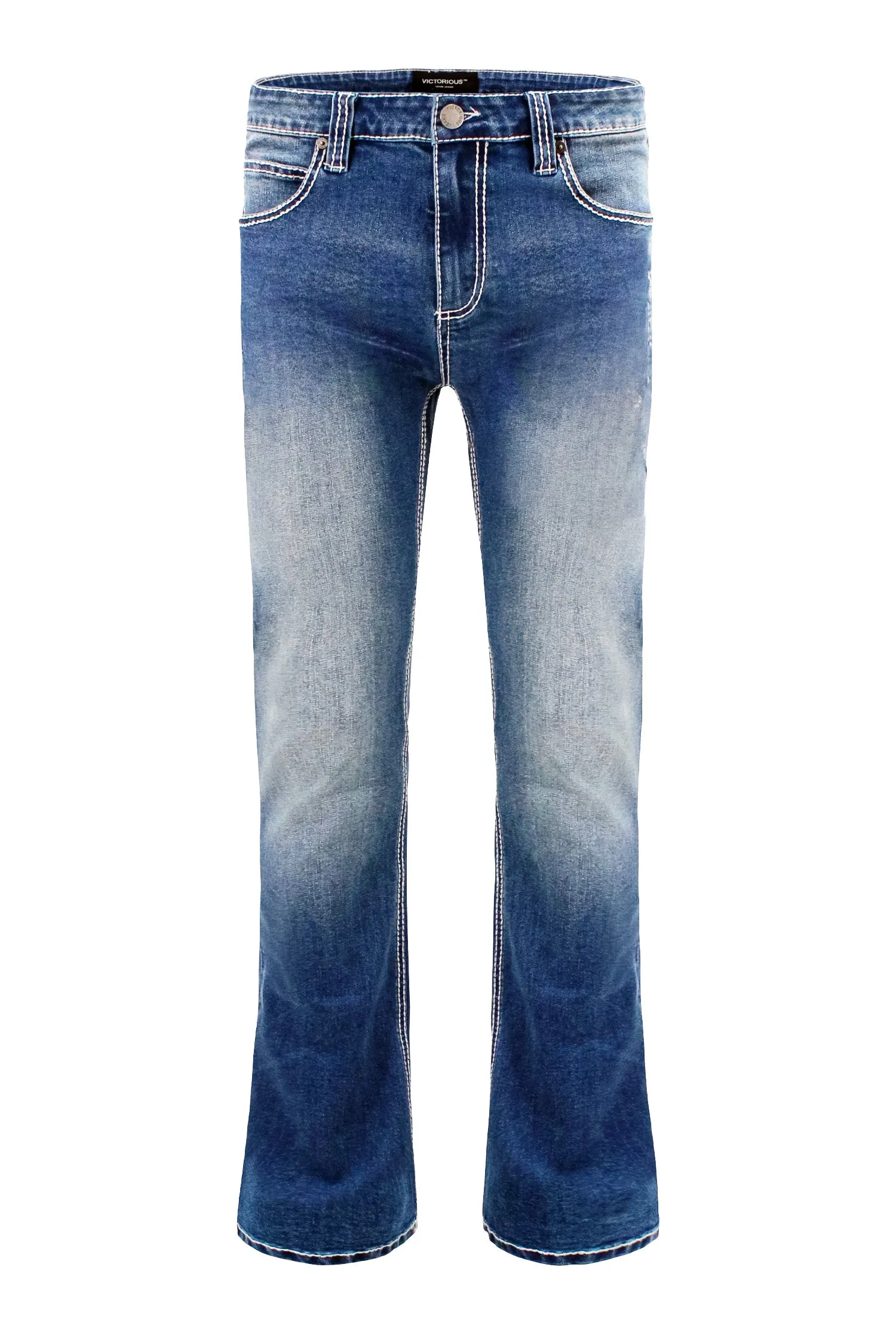 Men's Essential Thick Stitch Bootcut Denim Jeans