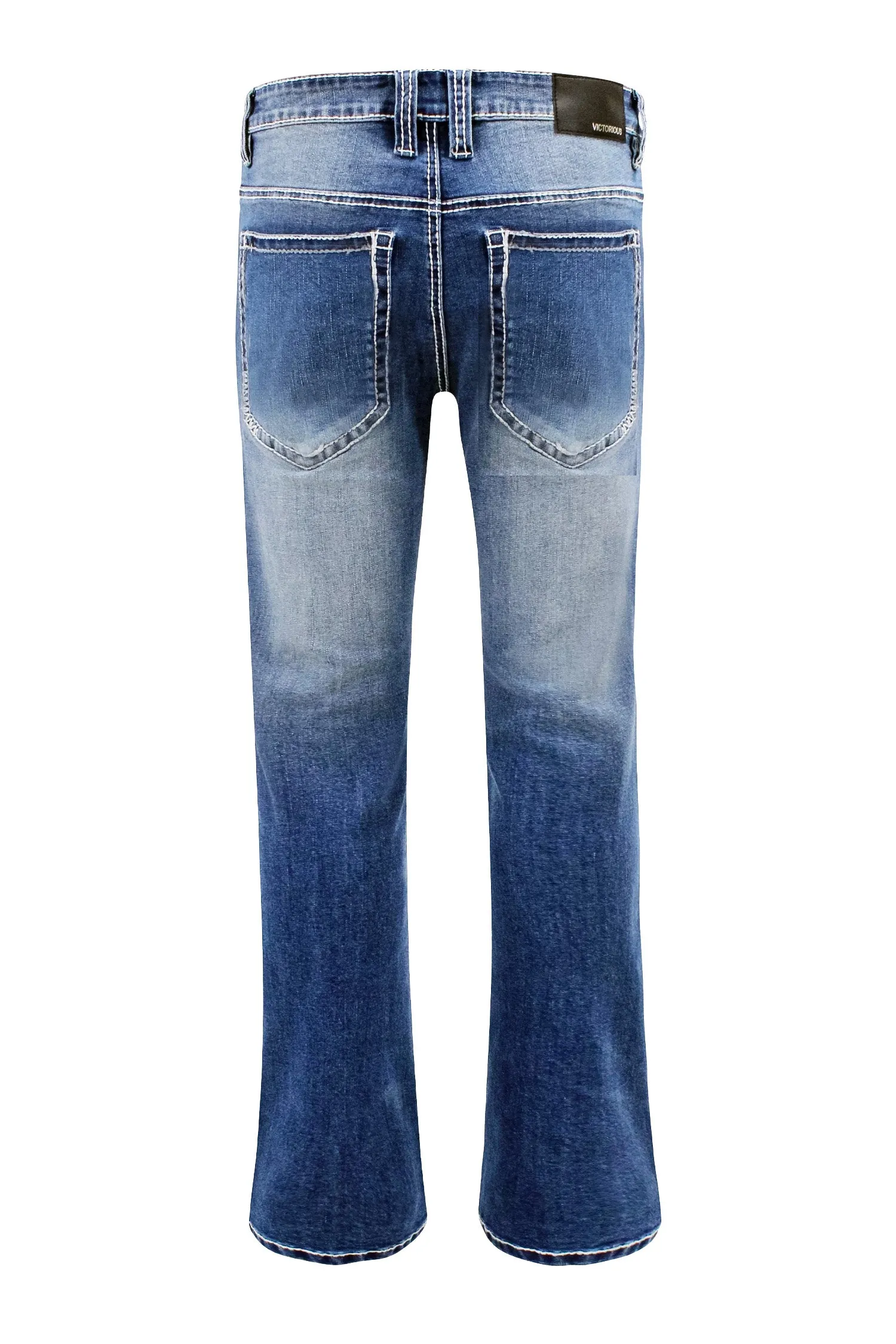 Men's Essential Thick Stitch Bootcut Denim Jeans