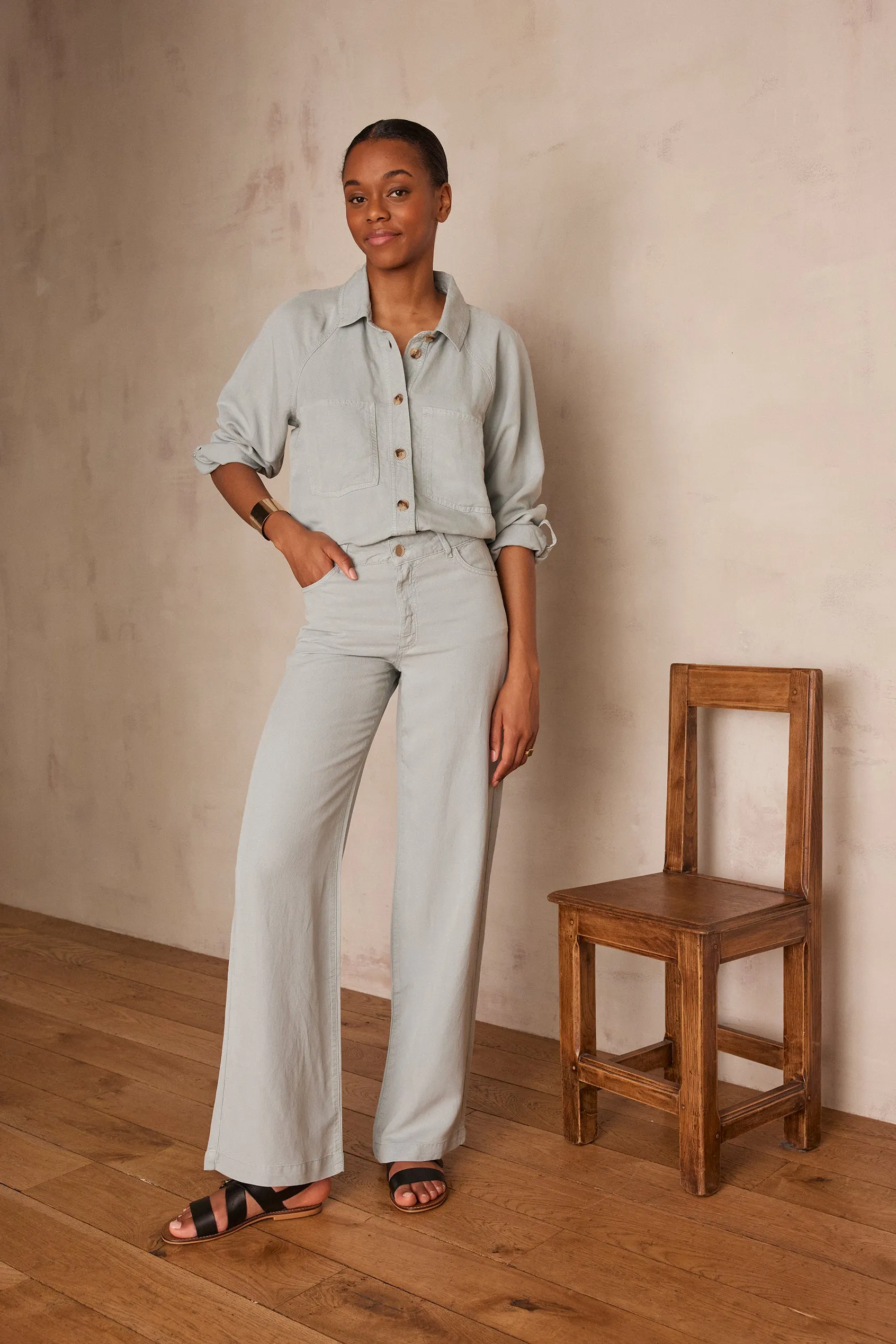 SANDY BIS CELADON WIDE JEANS