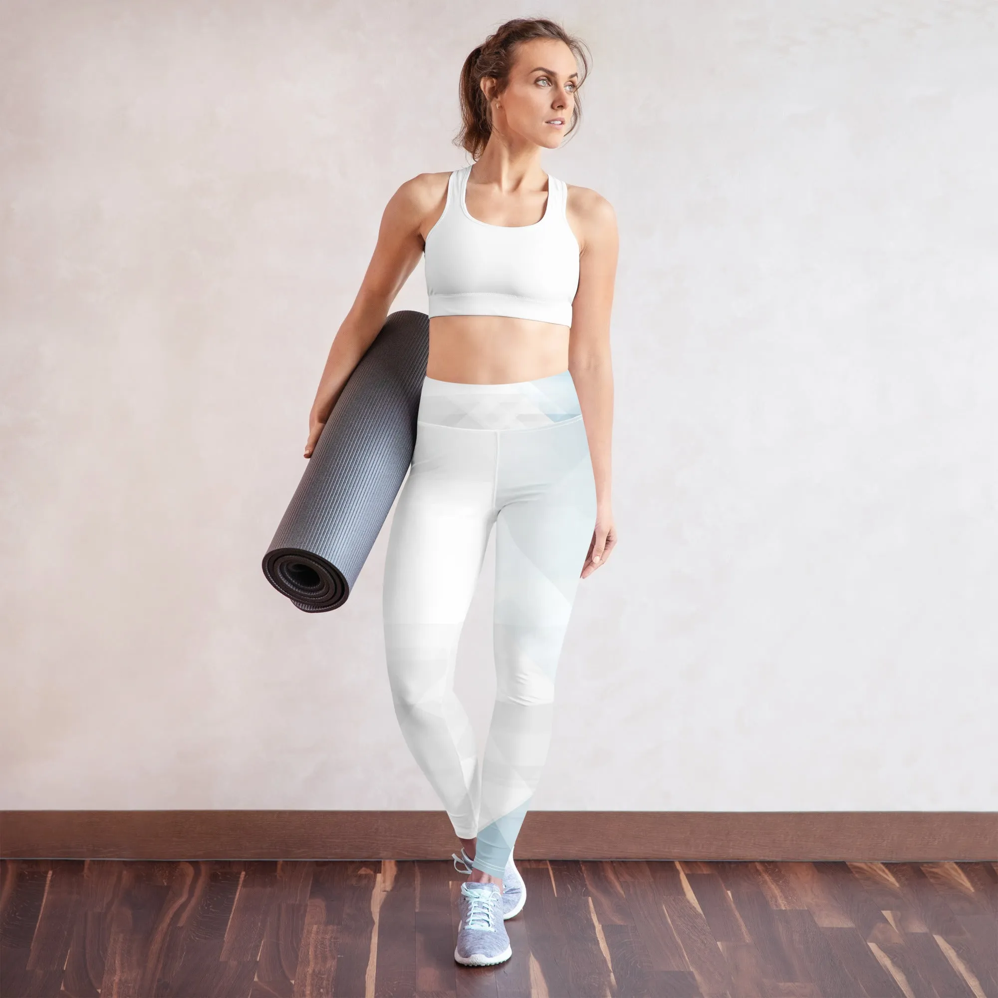 Sky-Blue Summer Yoga Leggings