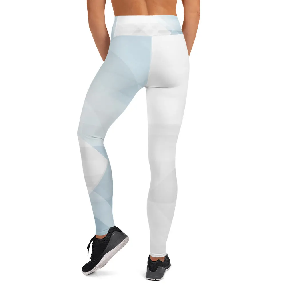 Sky-Blue Summer Yoga Leggings