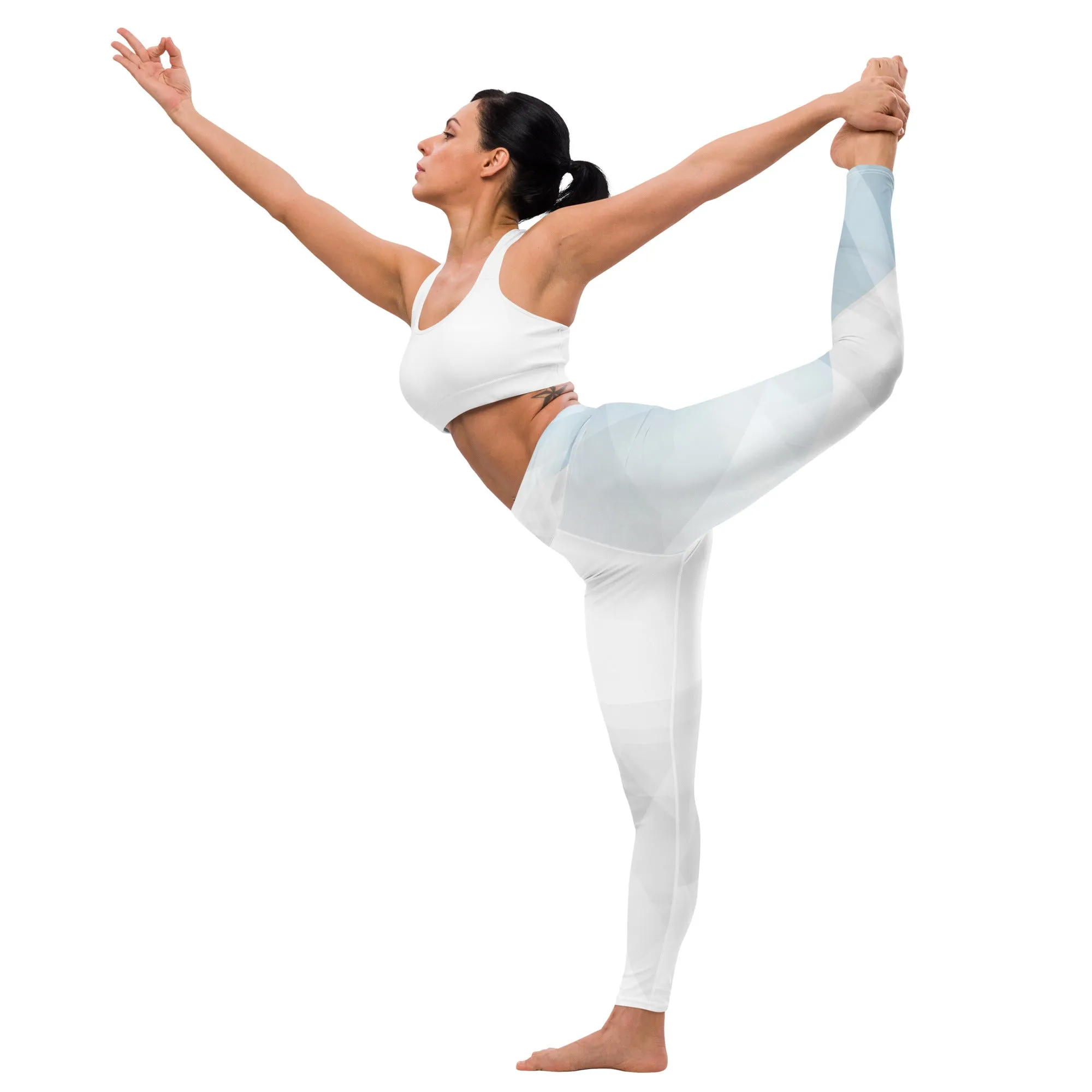 Sky-Blue Summer Yoga Leggings