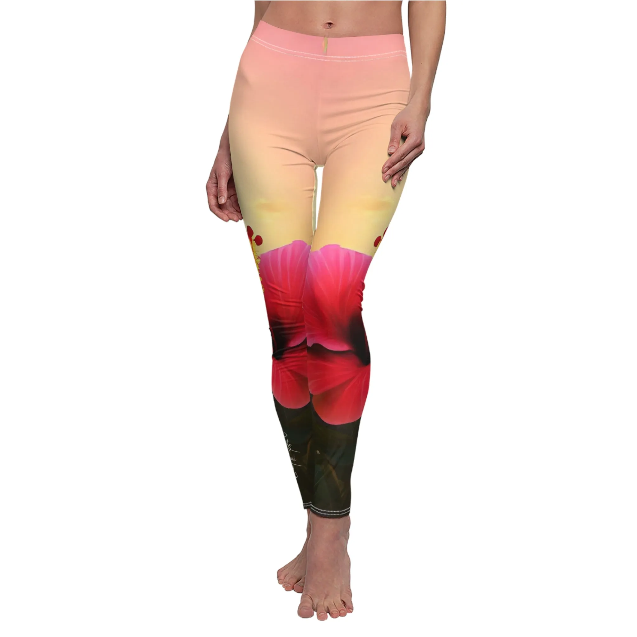 Strolling through Hibiscus Casual Leggings