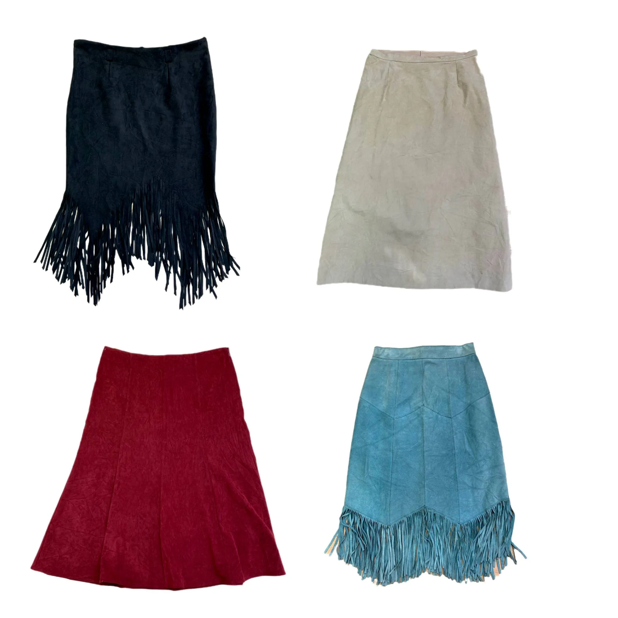 Vintage suede Fringe Skirts , (RX-144)