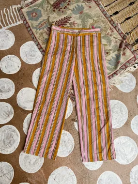 Y2K Pink & Orange Stripe Wide Leg Trousers - S