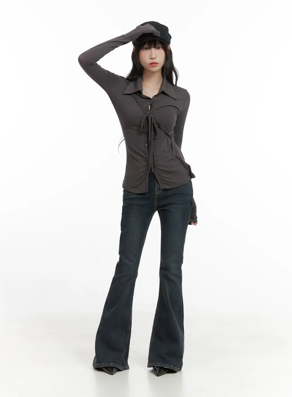 Zadie Slim Washed Denim Bootcut Jeans CG421